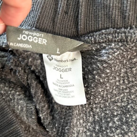 Members Mark Gray Joggers L Men's Sweatpants Athleisure Casual Comfort Lounge - Picture 5 of 6